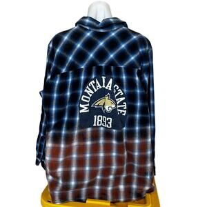 Montana State University Bobcats Plaid Flannel Shirt 3XL Football MSU Tailgate